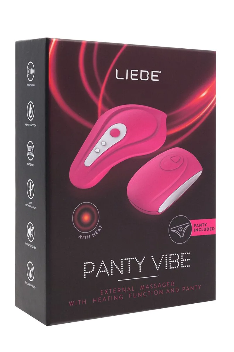 Вибратор в трусики Liebe Panty Vibe Recargable Cerise, нагрев до 39 °C, пульт, трусики S-M в комплекте