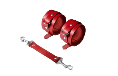Наручники Feral Feelings - Hand Restraints Red, натуральна шкіра