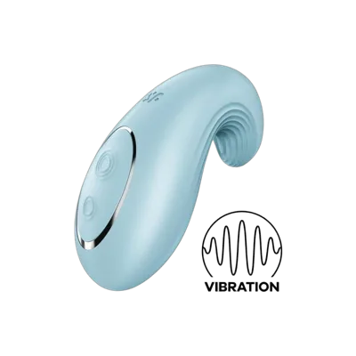 Вібратор Satisfyer Dipping Delight Light Blue, 2 мотори, гнучкий кінчик