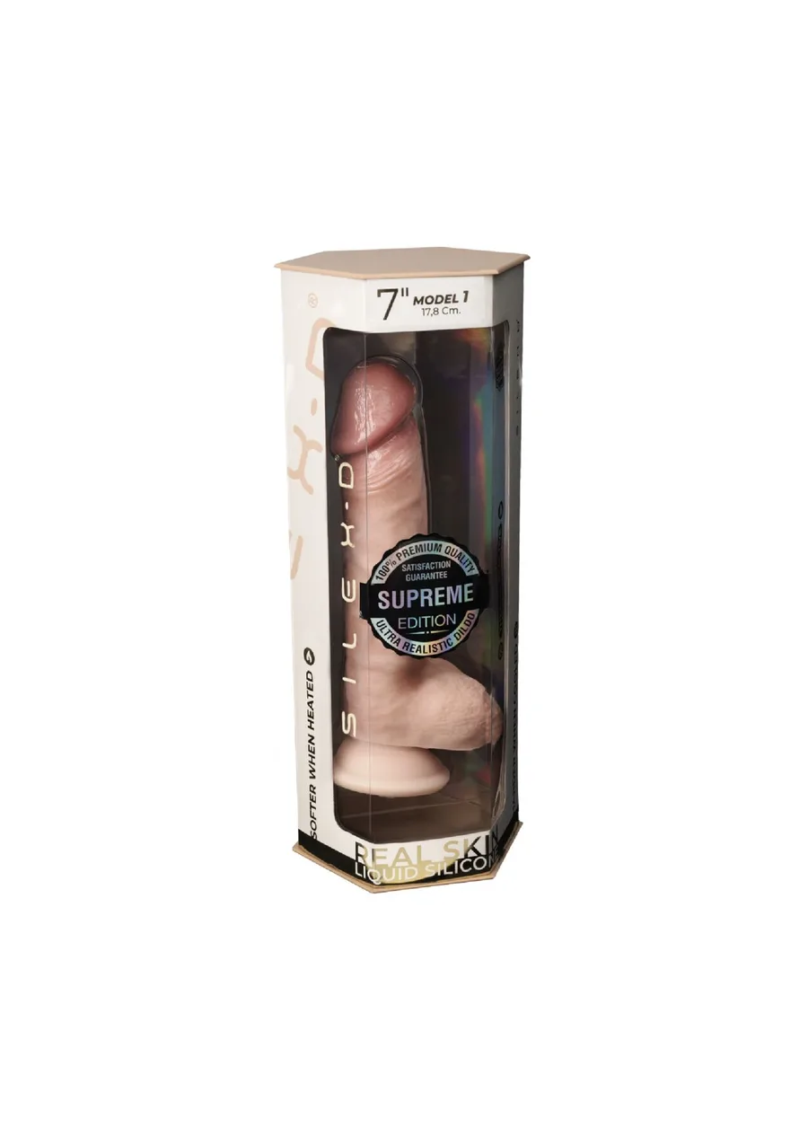 Фалоімітатор SilexD Johnny Premium Real Skin Flesh (7in MODEL 1), ультрареалістик, діаметр 3,8 см