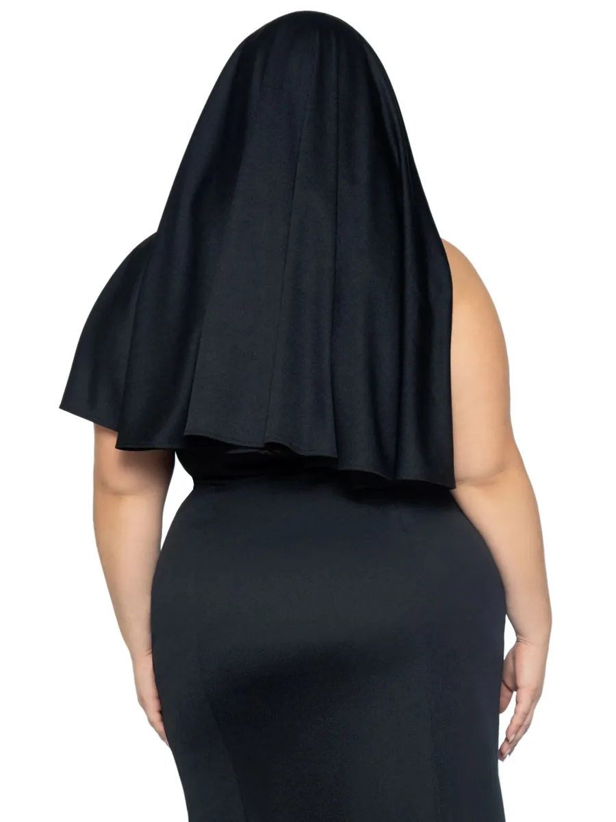 Костюм монашки-грешницы Leg Avenue Sultry Sinner 1X-2X, платье, головной убор, воротник
