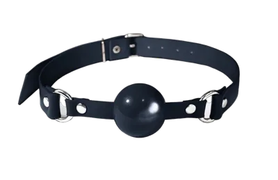 Кляп силіконовий Feral Feelings Silicon Ball Gag Black/Black, чорний ремінець, чорна кулька