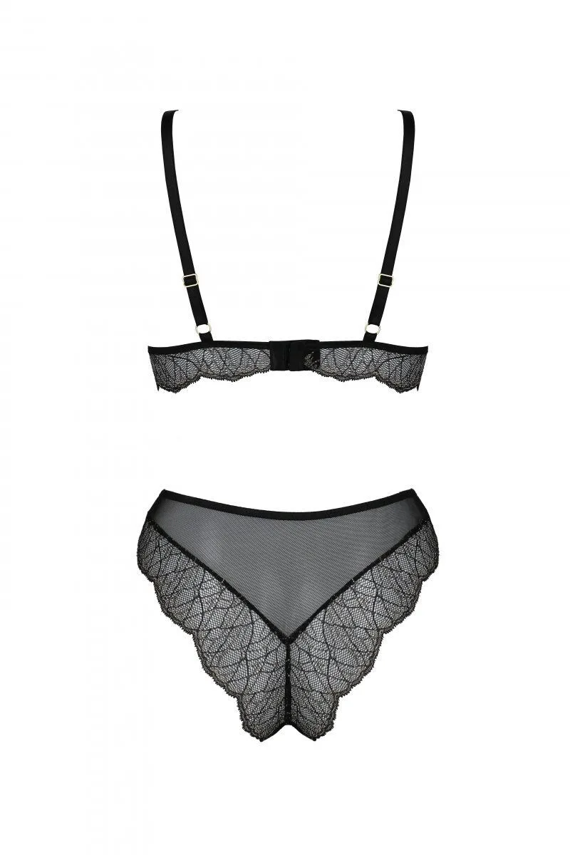 Комплект Passion AMBERLY SET black, S/M, бралет і трусики бразиліана
