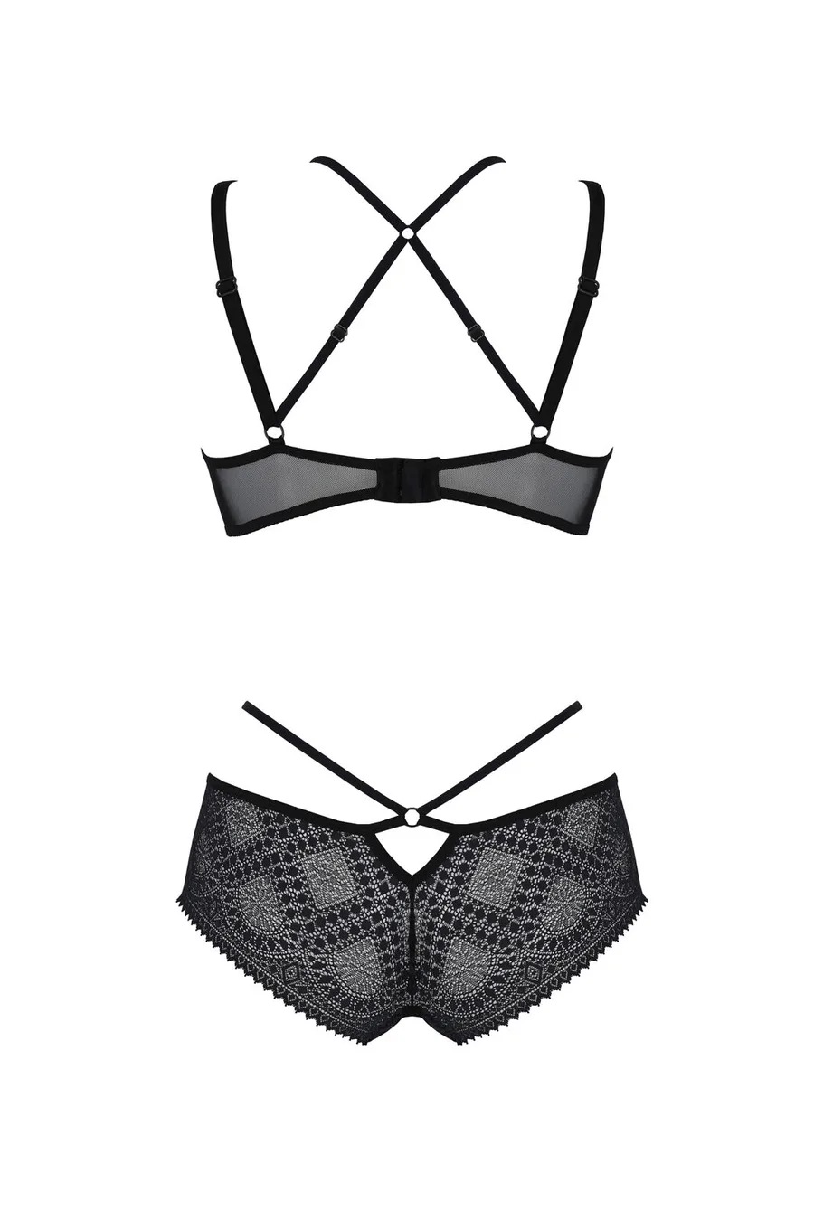 Комплект Passion DROSERA BIKINI black, S/M, бюстгальтер и трусики-кюлоты