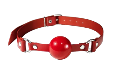 Кляп силіконовий Feral Feelings Silicon Ball Gag Red/Red, червоний ремінець, червона кулька
