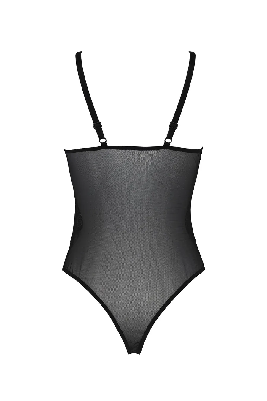Боді Passion KERRIA BODY black, S/M, з високими вирізами та верхом балконет
