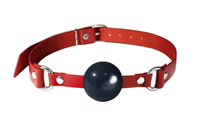 Кляп силіконовий Feral Feelings Silicon Ball Gag Red/Black, червоний ремінець, чорна кулька