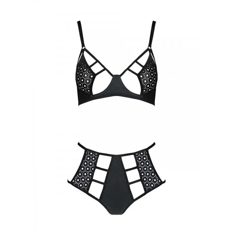 Распродажа!!! Комплект из эко-кожи Passion Tamaris Set black XXL/XXXL, бюстгальтер и трусики