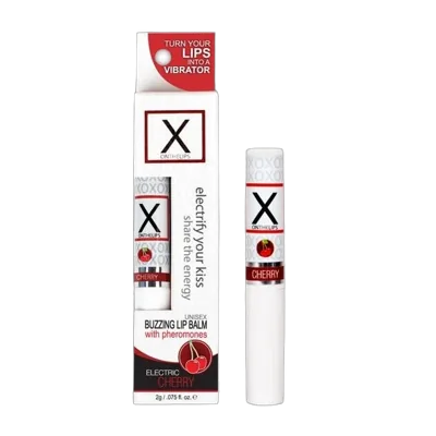Стимулирующий бальзам для губ унисекс Sensuva – X on the Lips Cherry с феромонами, вишня