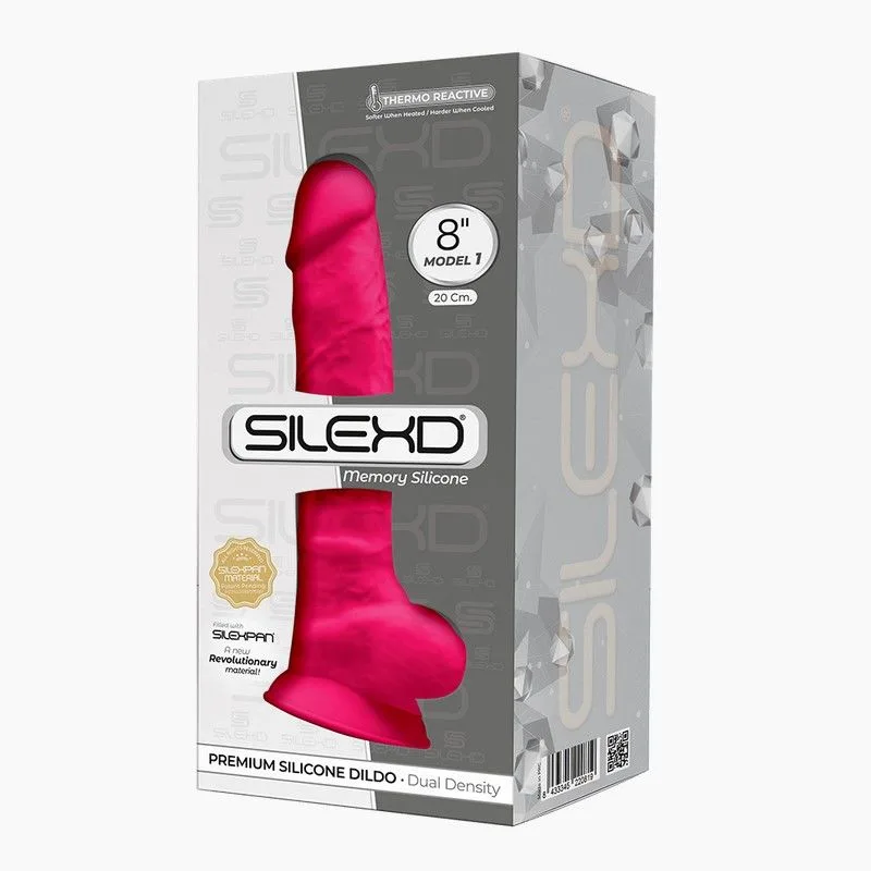 Фалоімітатор SilexD Vetus Pink (MODEL 1 size 8in), двошаровий, силікон + Silexpan, діаметр 4,2см