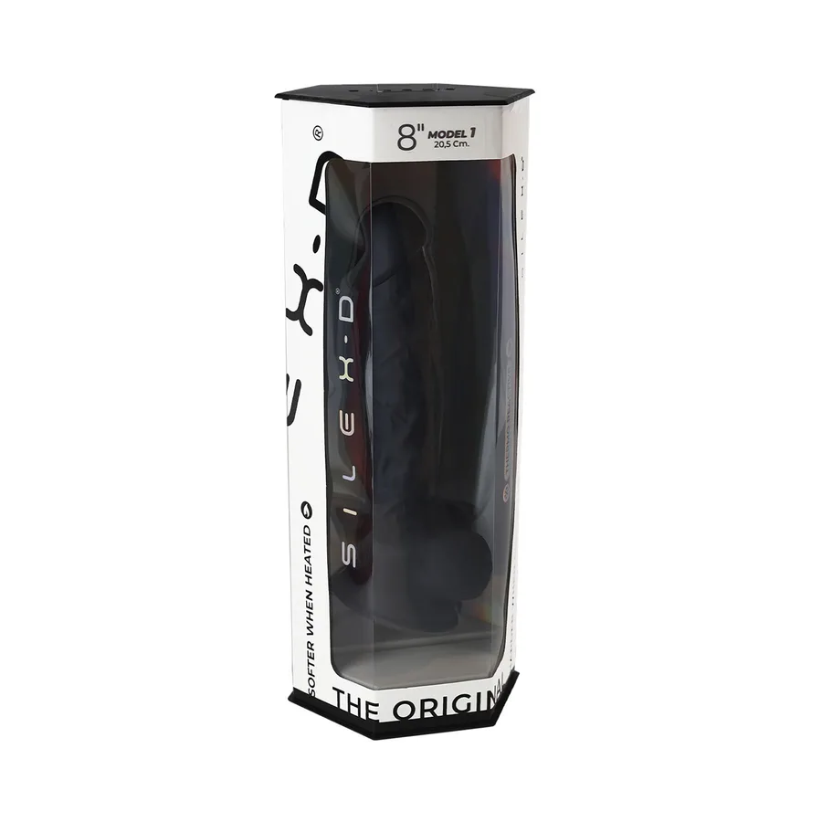 Фаллоимитатор SilexD Vetus Black (MODEL 1 size 8in), двухслойный, силикон+Silexpan, диаметр 4,2см