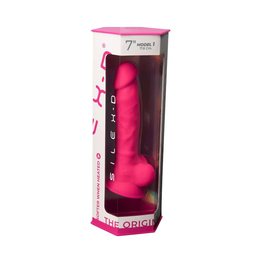 Фалоімітатор SilexD Johnny Pink (MODEL 1 size 7in), двошаровий, силікон + Silexpan, діаметр 3,8см