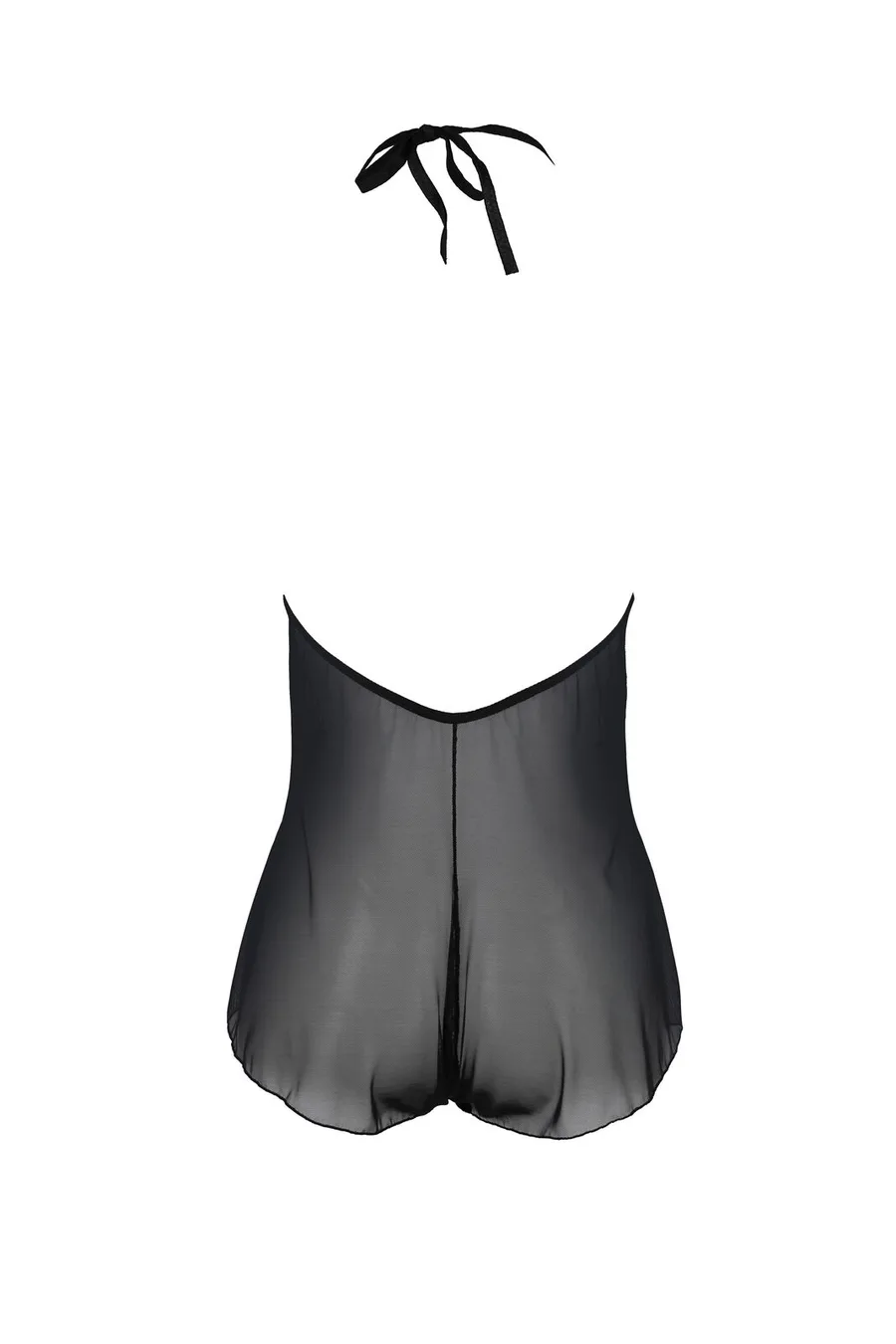 Боди Passion LEAFA BODY black, L/XL, на завязках, мягкая чашка, низ в виде шортиков