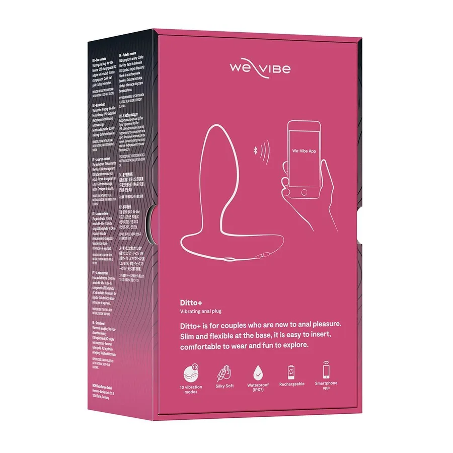Анальна смарт-вібропробка We-Vibe Ditto+ Cosmic Pink, 10 режимів, пульт ДК