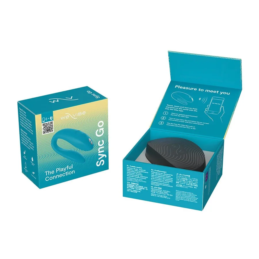 Смарт-вибратор для пар We-Vibe Sync GO Turquoise, тревел-кейс