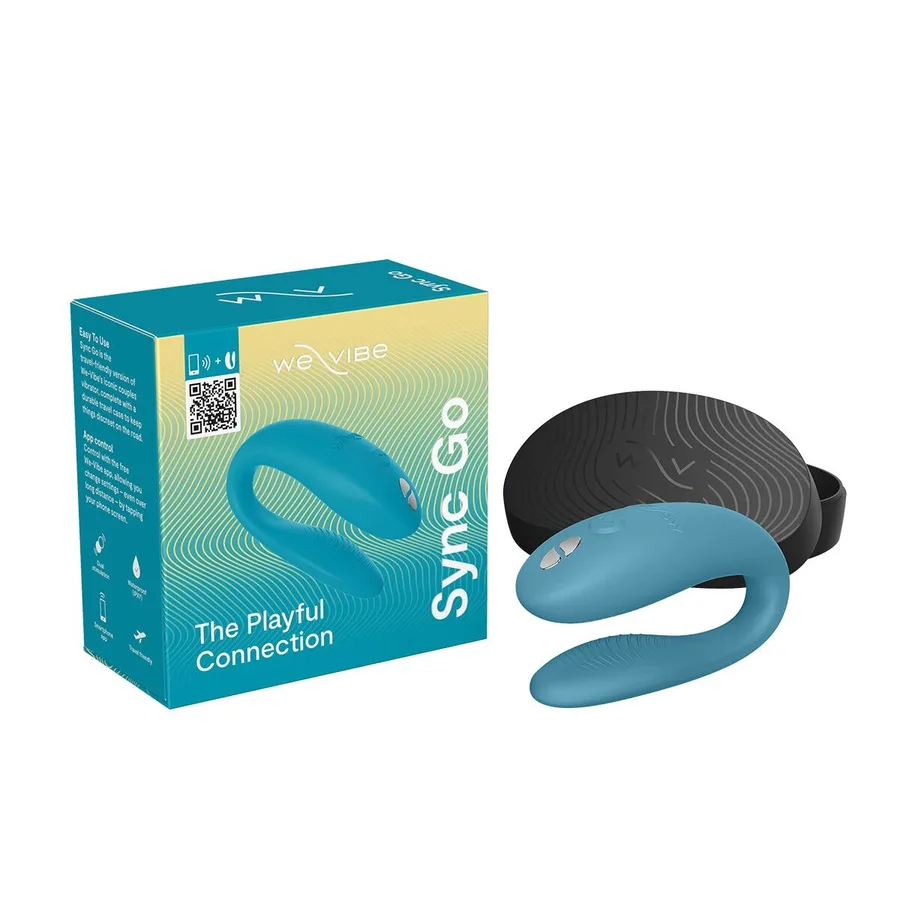 Смарт-вибратор для пар We-Vibe Sync GO Turquoise, тревел-кейс