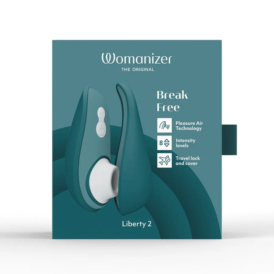 Вакуумный клиторальный стимулятор Womanizer Liberty 2 Dark Petrol, 8 режимов, магнитная крышечка