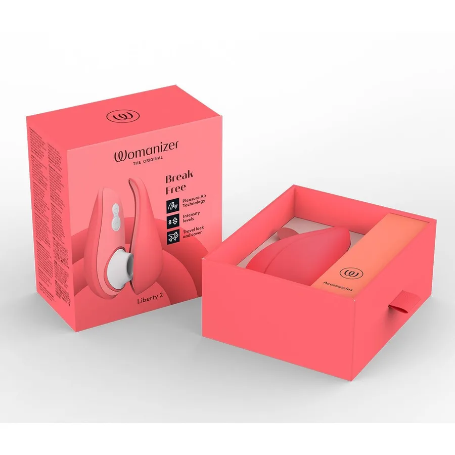 Вакуумний кліторальний стимулятор Womanizer Liberty 2 Vibrant Rose, 8 режимів, магнітна кришечка