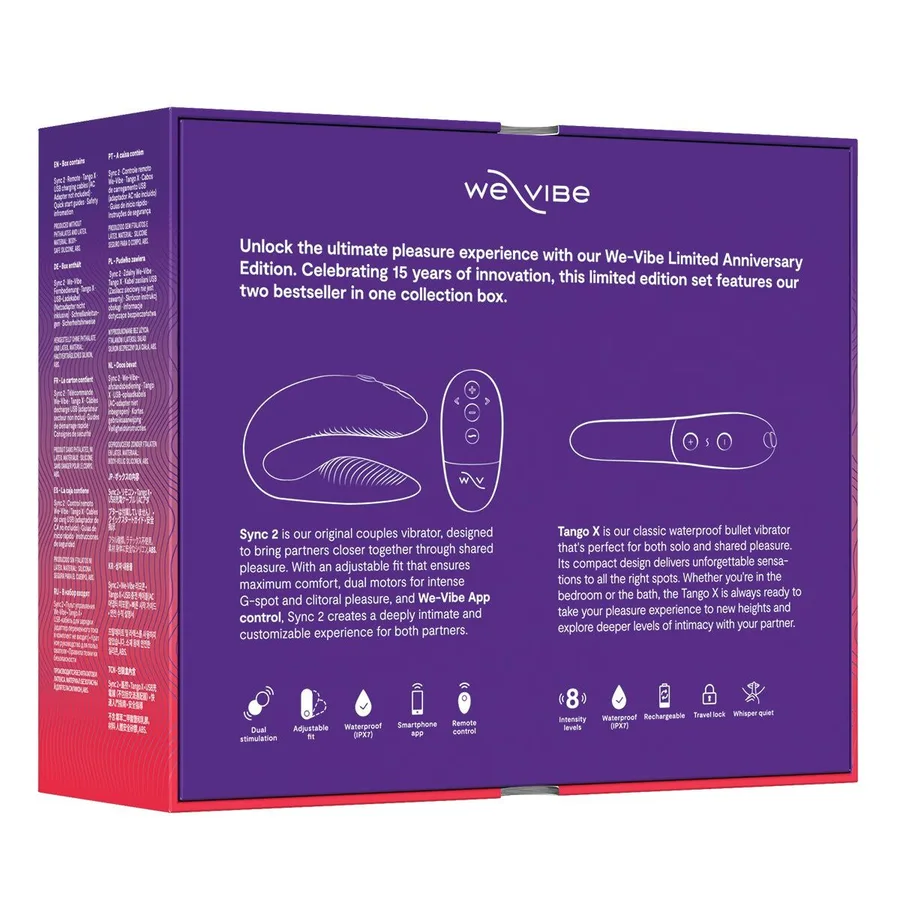 Подарунковий набір We-Vibe 15 Year Anniversary Collection, смарт-вібратор для пар + віброкуля