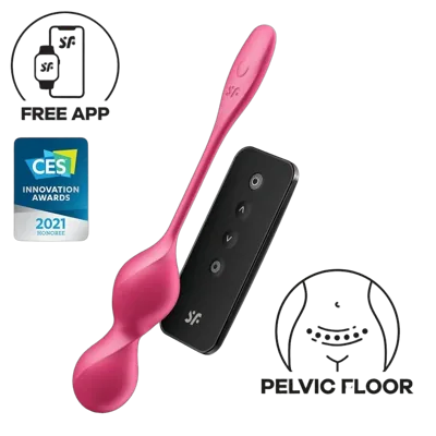 Вагинальные смарт-шарики с вибрацией Satisfyer Love Birds 2 Connect App Red, 86 г, пульт ДУ
