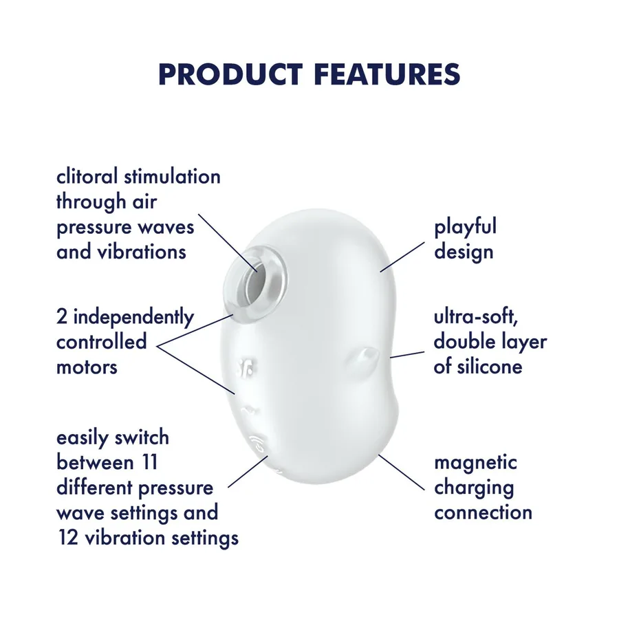 Вакуумний кліторальний стимулятор з вібрацією Satisfyer Cutie Ghost White