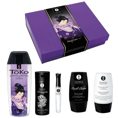Подарунковий набір Shunga Naughtier Kit, 5 продуктів для інтимної стимуляції