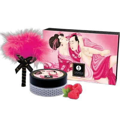 Смачна пудра для оральних пестощів Shunga Body Powder Raspberry feeling, 75 г, аромат малини