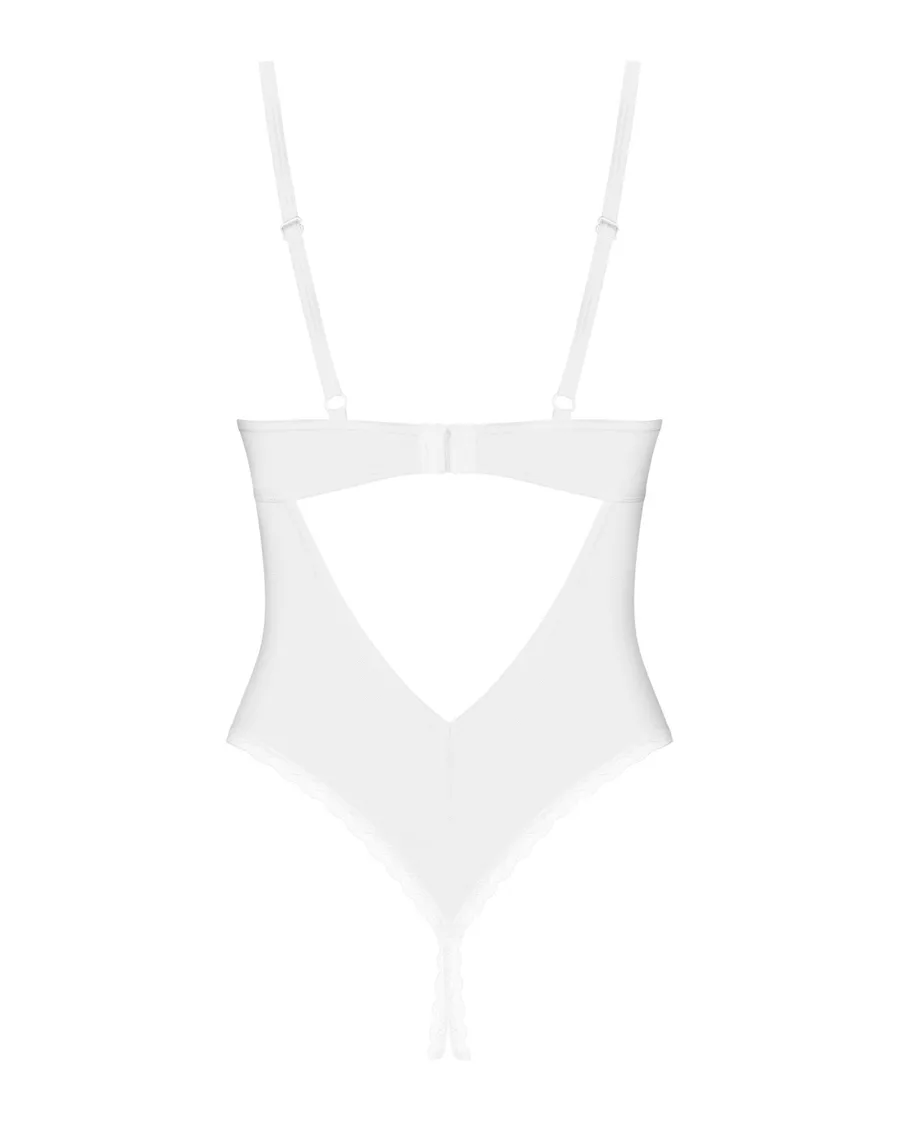 Боді з доступом Obsessive Alissium crotchless teddy, M/L, ліф з м’якою чашкою, високі трусики