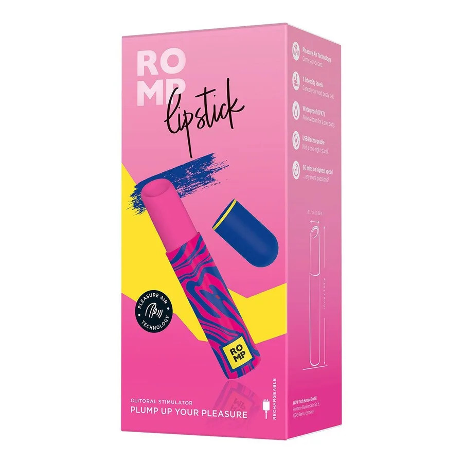 Вакуумний кліторальний стимулятор-помада Romp Lipstick, 7 рівнів інтенсивності