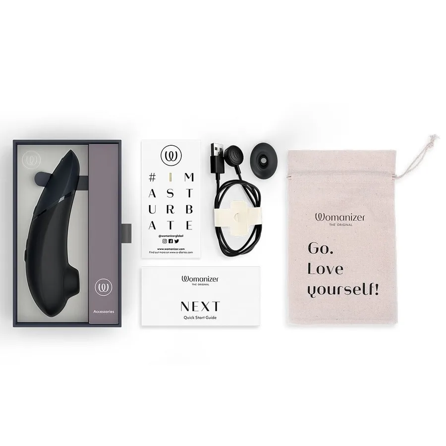 Вакуумний кліторальний стимулятор Womanizer Next Black, 3D Pleasure Air, 14 рівнів інтенсивності