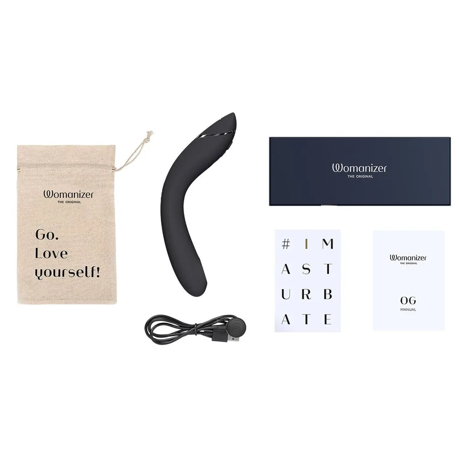 Вакуумный стимулятор для точки G и клитора с вибрацией Womanizer OG Dark Grey, 12 уровней, 3 режима