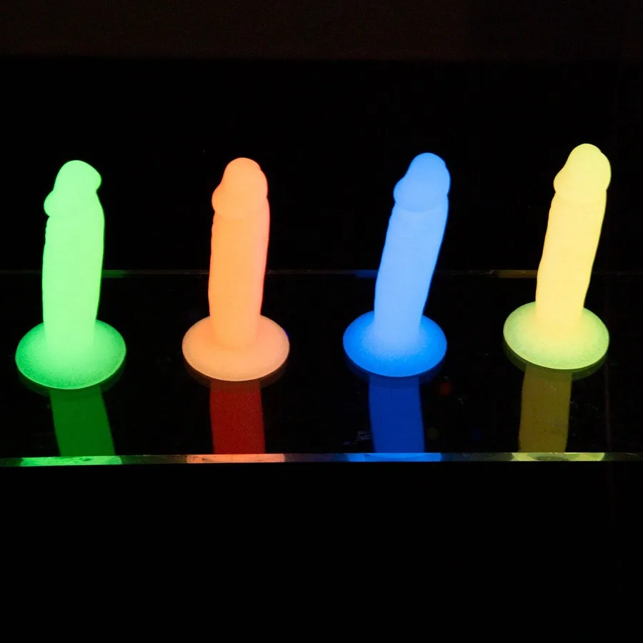 Набір фалоімітаторів ADDICTION Silly Willy Glow in the Dark, 4 кольори, 12 шт, світяться в темряві