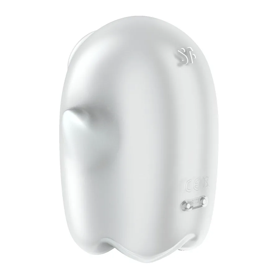 Вакуумный клиторальный стимулятор с вибрацией Satisfyer Glowing Ghost White, светится в темноте