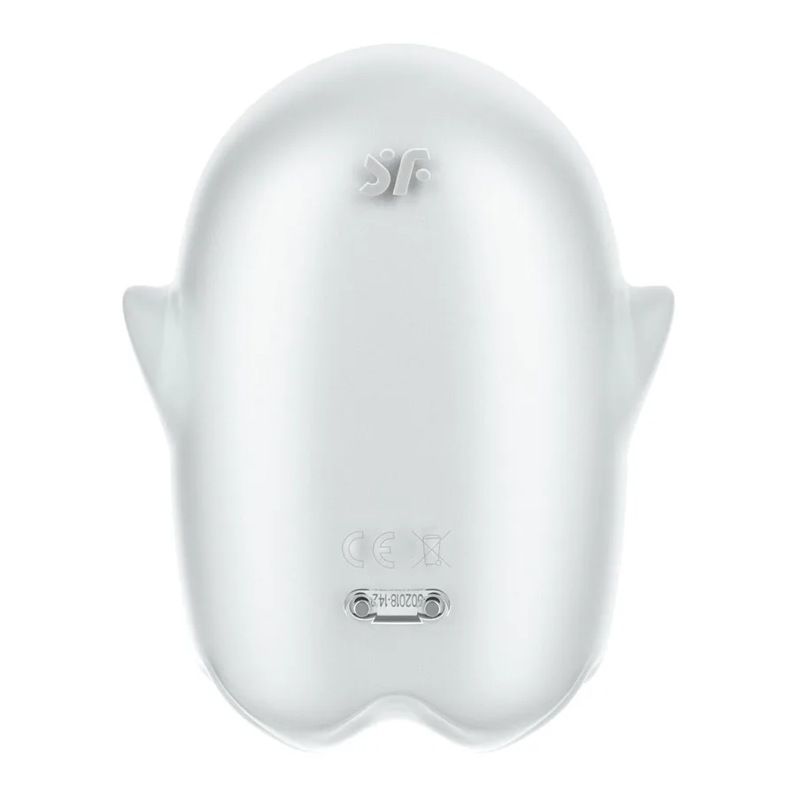 Вакуумный клиторальный стимулятор с вибрацией Satisfyer Glowing Ghost White, светится в темноте