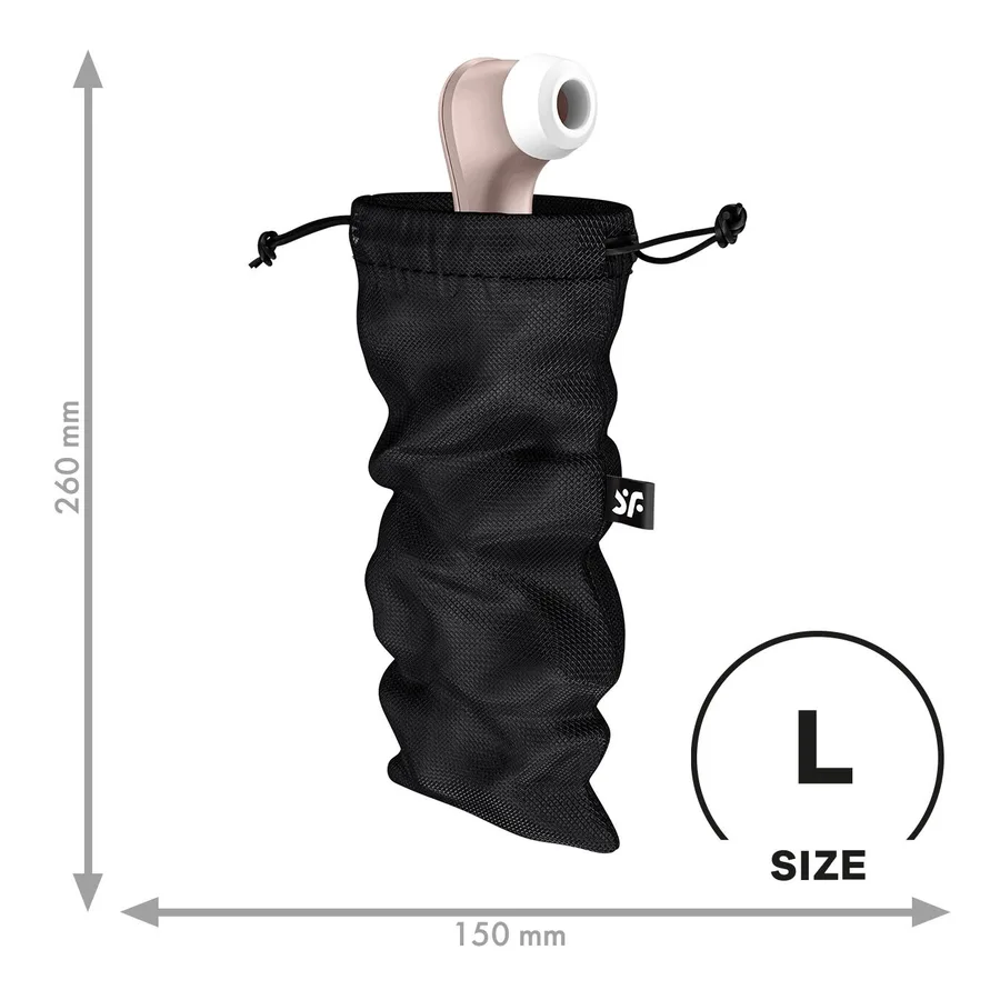 Мешочек для секс-игрушек Satisfyer Treasure Bag L, черный, на шнурке