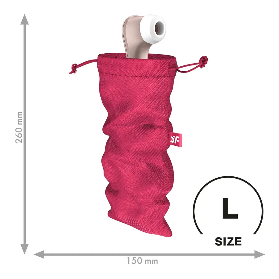 Мішечок для секс-іграшок Satisfyer Treasure Bag L, рожевий, на шнурку