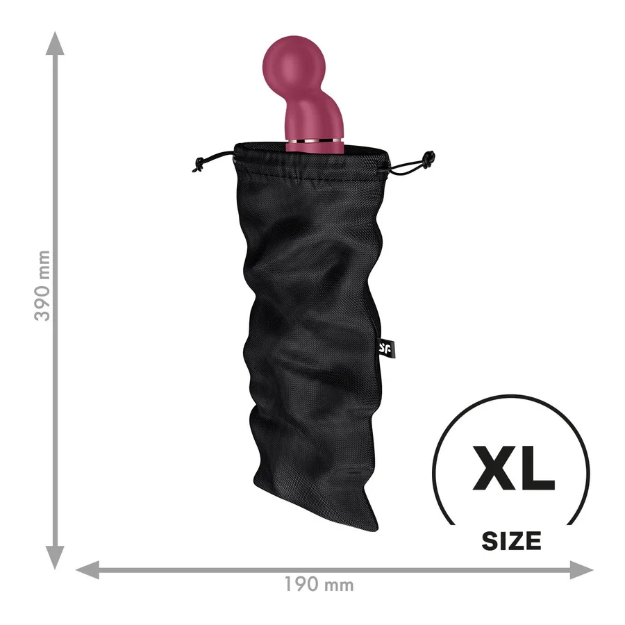 Мешочек для секс-игрушек Satisfyer Treasure Bag XL, черный, на шнурке