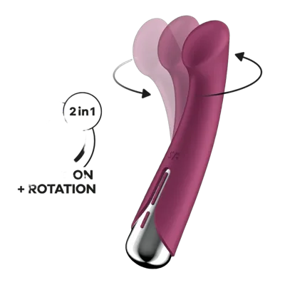 Вібратор з ротацією Satisfyer Spinning G-Spot 1 Red, плоский майданчик для стимуляції точки G