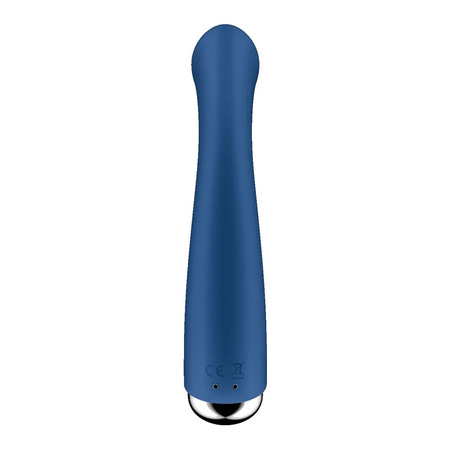 Вібратор з ротацією Satisfyer Spinning G-Spot 1 Blue, плоский майданчик для стимуляції точки G