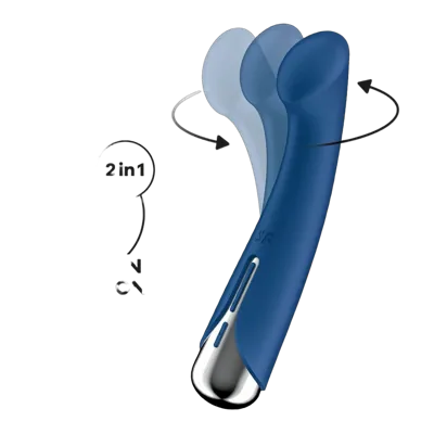 Вібратор з ротацією Satisfyer Spinning G-Spot 1 Blue, плоский майданчик для стимуляції точки G