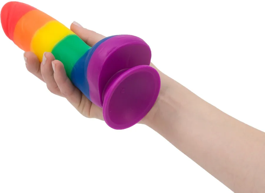 Райдужний фалоімітатор ADDICTION - JUSTIN - 8 "- RAINBOW, 20,3 см, силікон, вібропуля в подарунок