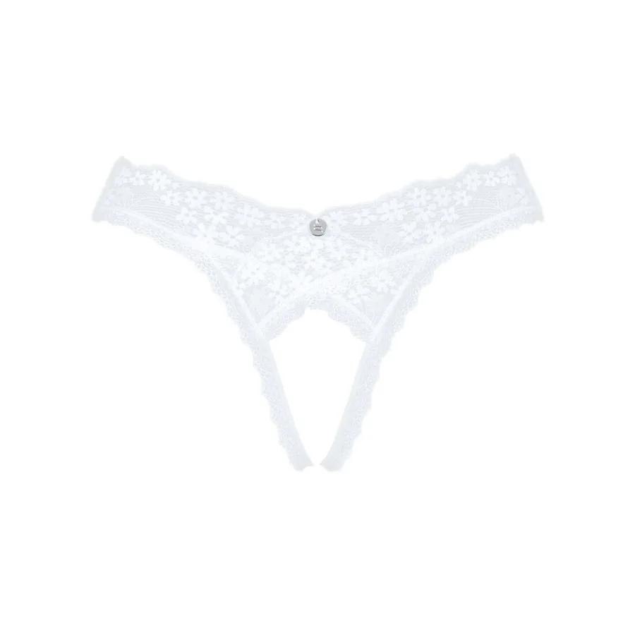 Мереживні танга Obsessive Heavenlly crotchless thong XL/2XL, з доступом