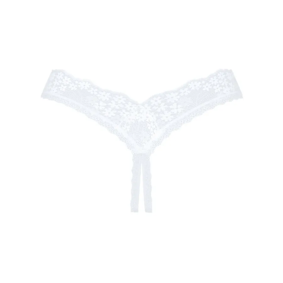 Мереживні танга Obsessive Heavenlly crotchless thong XL/2XL, з доступом