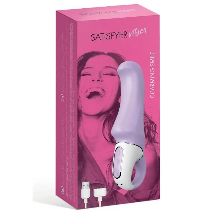 Мощный вибратор Satisfyer Vibes Charming Smile с гибким стволом, литой силикон