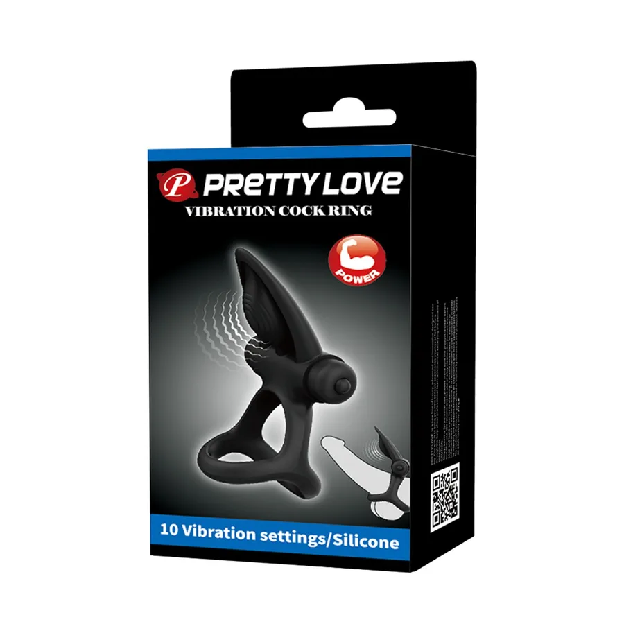 Эрекционное кольцо Pretty Love VIBRATION COCK RING BI-210306-1 черное