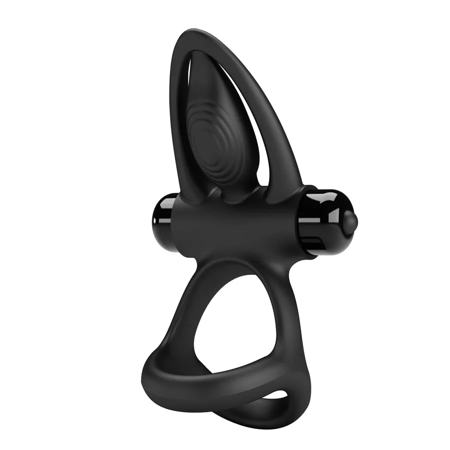 Эрекционное кольцо Pretty Love VIBRATION COCK RING BI-210306-1 черное