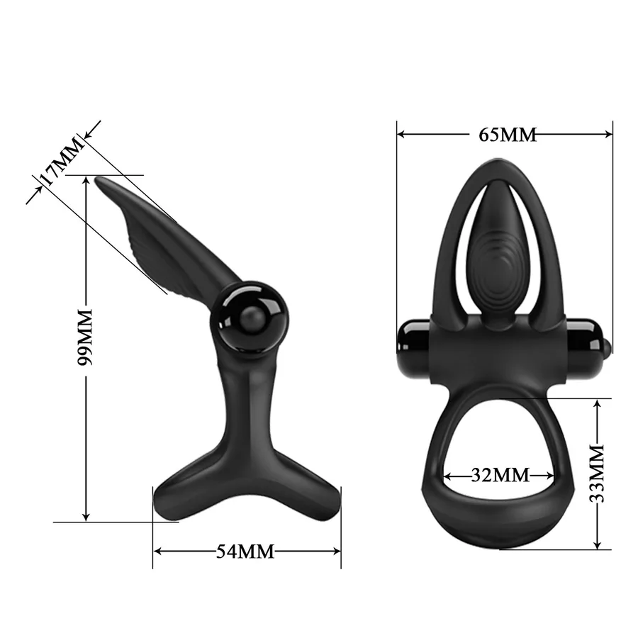 Эрекционное кольцо Pretty Love VIBRATION COCK RING BI-210306-1 черное