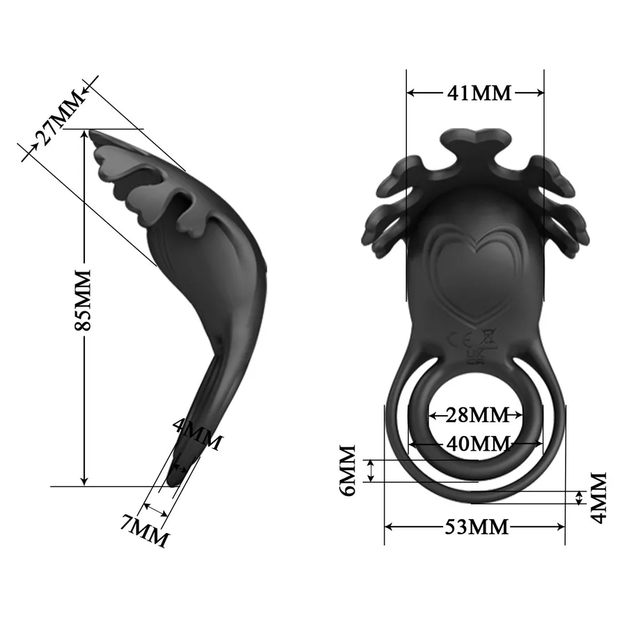 Кільце ерекційне Pretty Love VIBRANT PENIS RING RUBEN BI-210311-1 чорне