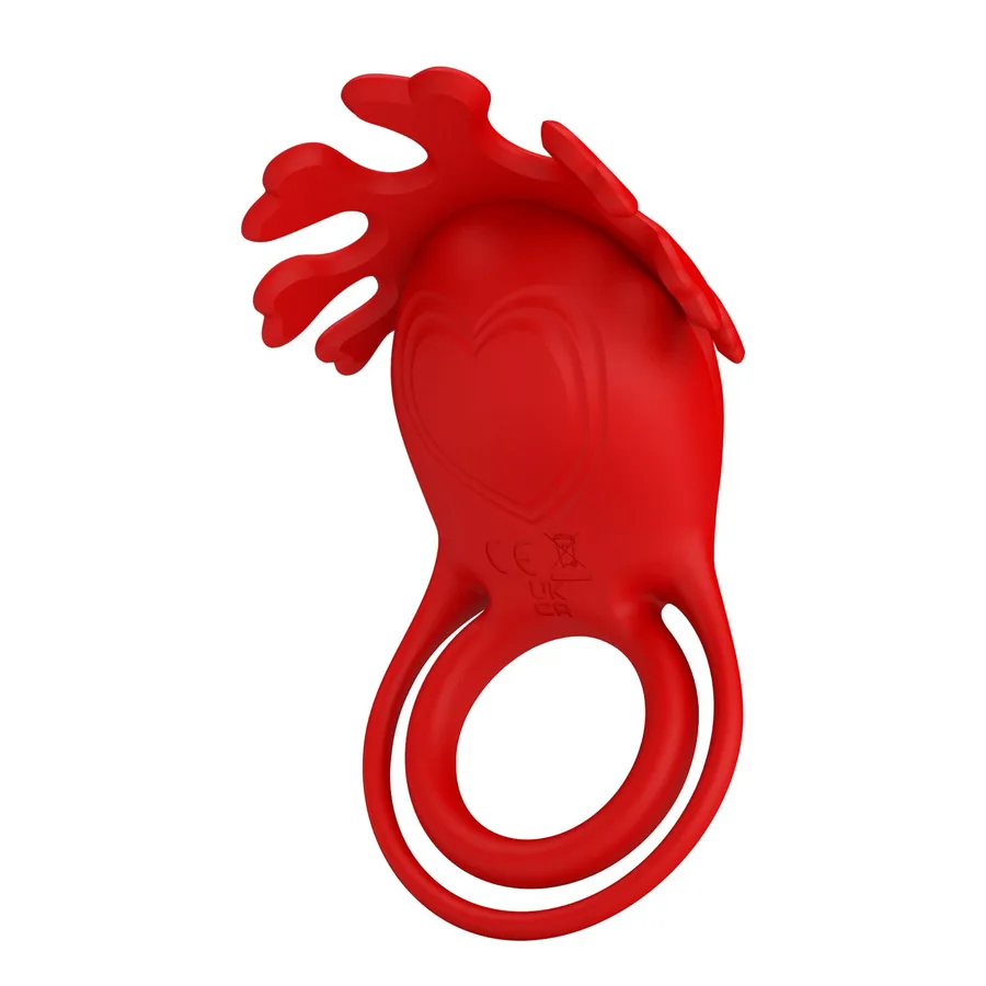 Эрекционное кольцо Pretty Love VIBRANT PENIS RING RUBEN BI-210311 красное