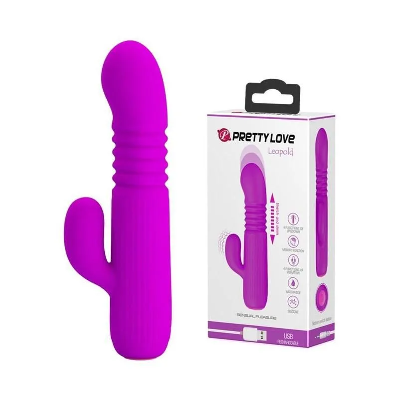 Вібромасажер з поступальним рухом Pretty Love Leopold BI-014593 (фіолетовий)
